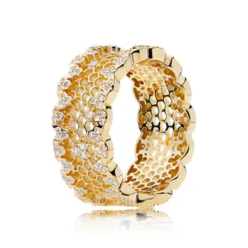  R1 2021 жълта серия дамское пръстен от сребро 925 проба от розово злато-високо качество на луксозни бижута подарък