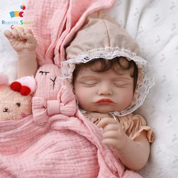  RSG 20 Инча, 51 см Подмладена Кукли Bebe Спящата Момиче Розали Реалистична Истинска Детска Мека на Допир 3D цвета на Кожата Коледни Подаръци за Деца