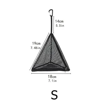  S/M/L Външна мрежа чанта за изсушаване PVC Сгъваема Триъгълна Мрежа Канализационна Дишаща с кука Къмпинг Домашен Пикник Подвесная чанта за сухо Съхранение