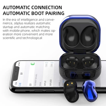  S6 Plus TWS Bluetooth Слушалки Безжични Слушалки Спортни Водоустойчиви Слушалки Стерео Слушалки, Музикални Слушалки за iPhone Xiaomi
