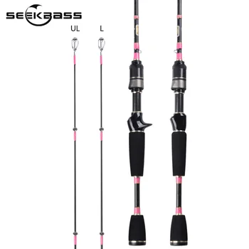  Seekbass 1,65 м 1,8 м 1,98 м Ultralight Бързо се Върти Удилище UL/L 2-8 г Тегло примамки 2 Секции Удилище за пъстърва Въглеродните Стръв за Риболов