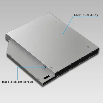 Sunvalley 12,7 мм Универсален Алуминиева Сплав 2-ри твърд диск Caddy IDE към SATA 2,5