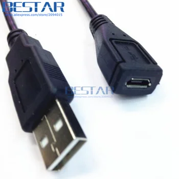 USB 2.0 A от мъжете към Micro USB B жена удлинительный кабел-адаптер Micro-USB MF 25 см 0,25 М