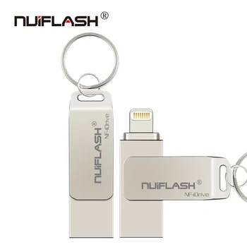  USB Устройство за iPhone X/8/7/7 Плюс/6/6s/5/SE/ipad 2 В 1 Стик 16 GB 32 GB 64 GB 128 GB метален стик usb 2.0