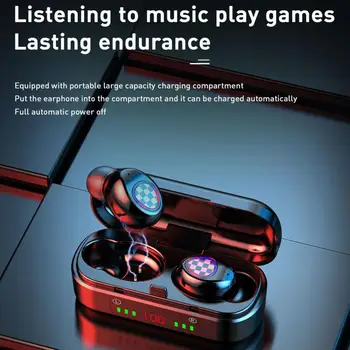 V9 TWS Безжични Слушалки Bluetooth Слушалки С Mini-Захранване на Спортни Слушалки HiFi 9D Стерео Музикални Слушалки за всички телефони