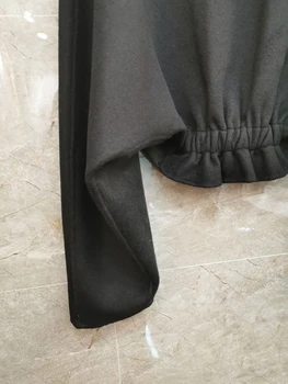  VGH Свободен черен пуловер за жени с V-образно деколте Крило на прилеп, с дълъг ръкав обикновен минималистичен случайни вязаный пуловер Женски Корейски модерен Нов