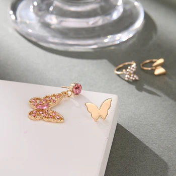  VKEM Butterfly Crystal Обици Висящи Обеци За жени на Мода Изявление Спад Ушни Висулки, Обеци-на Карамфил Бижута