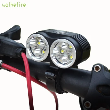  Walkefire Велосипедна Лампа Велосипеден Фенер 10000LM 6 x XML-T6 LED Велосипеден Фенер 3 Режима, 3 в 1 Двухголовочный Водоустойчив Батерия 18650