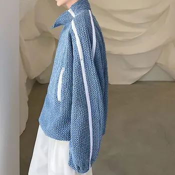  XITAO обикновен пуловер райе Блузи За жени от 2021 Есен Нова индивидуалност Мода Без яка-часова рецепция и блузи с дълги ръкави GWJ0935