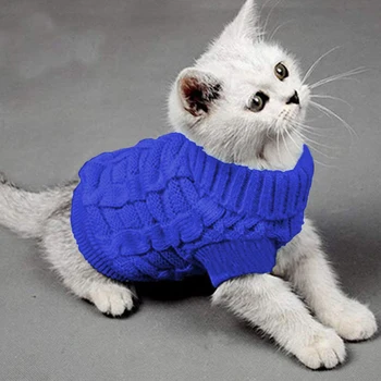  XS-3XL 9 цвята Топло вязаный пуловер за котки без ръкави, Класически Мек Сладък монофонични кученце Кучето, Козината на домашни животни Дрехи