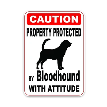  YJZT 10*14,2 СМ Собственост, Защитена Стикер Върху Бронята на Автомобила Bloodhound Dog C1-4411