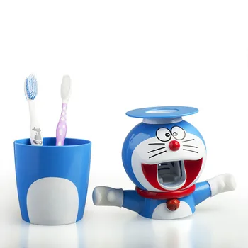  Автоматично Опаковка на паста за зъби Творчески Картун Котка Сокоизстисквачка за паста за зъби Монтиране на стена Поставка Пылезащитная Чаша