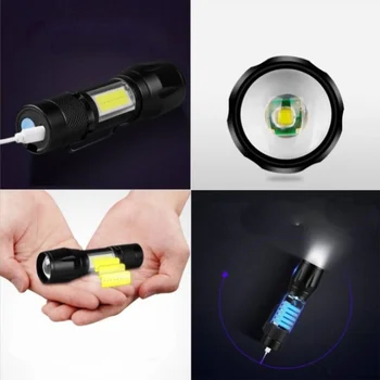  Акумулаторна батерия за преносим Led Фенерче с Увеличение CREE Q5 проблясък на Светлина от Факел Фенер 3 Режима на Осветление Къмпинг Мини Led Фенерче