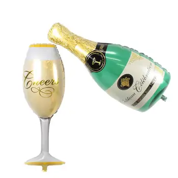  Балони от фолио Голяма Бирария чаша Златна Бутилка Вино за уиски под формата на Надуваеми хелий балони За рожден Ден, Сватбени Украси за партита