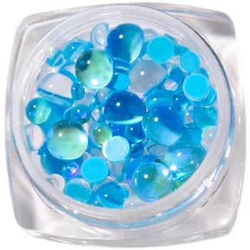  Бонбони с Цвят на Смесени Размер Кръгли Стъклени Мъниста Кристал AB 3D Кристали за нокти DIY, с плоски заден панел Акрилни Камъни за Декорация за нокти