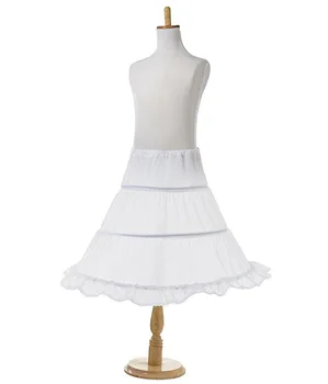  Бяла Принцеса 3 обръч Долната пола за малки деца Лейси украса за момичета-цветочниц Тийнейджърката Долната пола Еластичен колан Шнур за един размер 12 Т