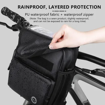  Водоустойчив Предната чанта за велосипед Кошница за кормило за велосипед МТВ Пътна Велосипедна опаковка Колоездене Чанти и калъфи за телефони със сензорен екран Аксесоари за велосипеди