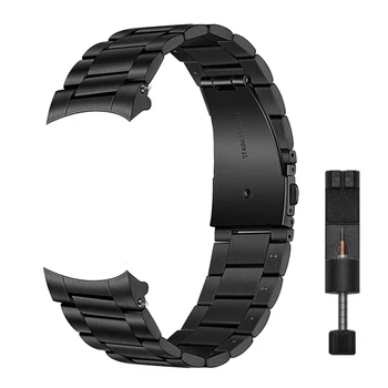  Въжета за Samsung Galaxy Watch 4 Класически 46 мм 42 мм Лента, Без пропуски Плътен Каишка От Неръждаема Стомана За Galaxy Watch4 40 мм 44 мм Гривна