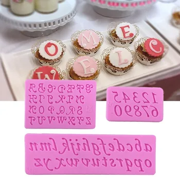  Главни и малки английски букви, Цифри Помадная Форма за торта с Шоколад за Декорация на Кухня от захар САМ Gif