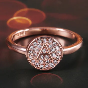  Годежен пръстен Huitan Classis с бял зубцом от кубичен цирконий Цвят Розово злато, Луксозни бижута, Дамски модни пръстени