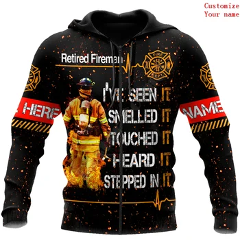  Да се коригира името на Пенсиониран пожарникар 3D печатни качулки Hoody с цип блузи за жени, за мъже Костюми за cosplay на Хелоуин 10