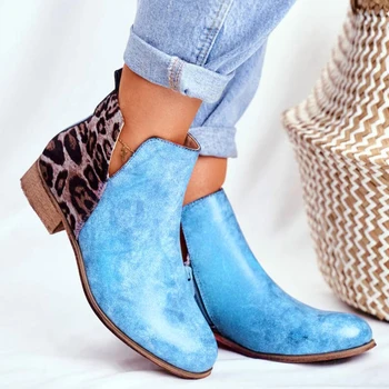  Дамски модни ботильоны Къса обувки Дамски велурени обувки от изкуствена кожа с цип Обувки на нисък ток от Дамски обувки на платформа Плюс размер