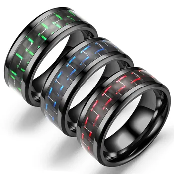  Дамски пръстени за мъже и Пръстен от титанов стомана и Пръстен от въглеродни влакна Двойка Мъжки Пръстен на Палеца-пръстен Комплект пръстени Естетически пръстен за член на Женски мъжки