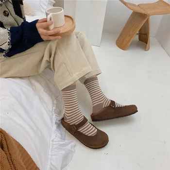  Дамски чорапи Есен-Зима на Топло Топлинна Чорапи Чист Стил Шарени Японски Kawai Прекрасни Коледни Подаръци за жени 2020 Новини