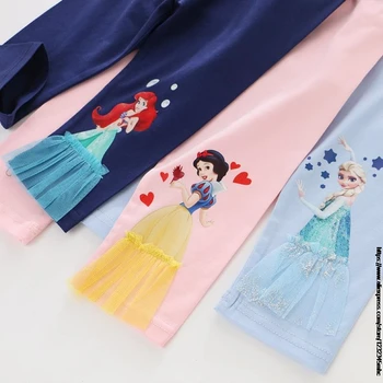  Диснеевские гамаши за деца за момичета Модни панталони Принцеса Замразени Нова мода дрехи за малките момичета 7-точка панталони Летни памучни дрехи