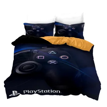  Домашен Текстил с принтом 3d Комплект постелки PlayStation 4 Джойстика Геймпад Пухени Набор от покрива възглавница Twin Пълен Queen King Спално бельо