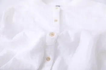  Ежедневни памучни ризи Женски 2020 Пролет с дълъг ръкав Яка-часова Мека удобна Свободна Негабаритная блуза Дамски къси потници