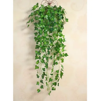  Екологично чист Изкуствен Зелен Стенен Декор на Цвете Лоза Ратан Декорация на дома P15