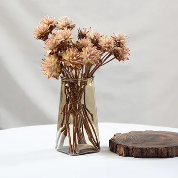  Естествено растение Перо Хризантеми Изкуствени Цветя направи си САМ Букет в скандинавски стил Начало Декор на Сватбени Декорации Снимка Подпори