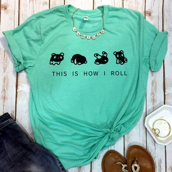  Ето Как аз Катаю Сладки Тениски с шарките на Пандите За жени Летни Памучни Ежедневни блузи с къс ръкав и кръгло деколте, Модна тениска на Tumblr