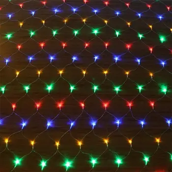  Завесата на Светлината на LED Фея Ред Чиста Мрежа Коледа 3x2 м 200led ЕС 220 В Партия Сватба Нова Година Гирлянда Градина Открит Украса