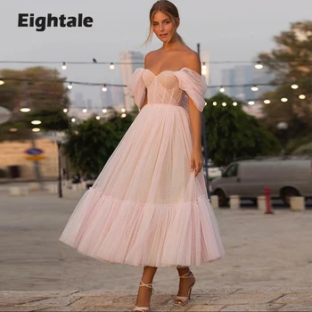  Извеждат се розови рокли за бала 2021 с открити рамене грах със средна дължина, с кости Елегантна выпускное рокля за парти на знаменитости, халат за баня, fête femme