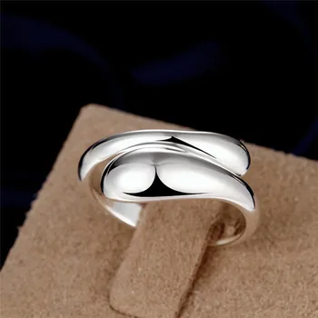  Капки вода проба 925 сребърни пръстени за жени, бижута, уважаеми открывающееся регулируем пръстен anillos de plata 925 анел feminino бижута