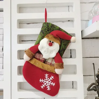  Коледна Торбичка за отглеждане Коледен подарък Чанта Бонбони с Снеговиком Санта Лосове Печат Коледа Камина Украса на Коледната елха на Нова Година 2022