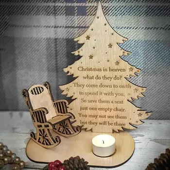  Коледна Украса За Свещи В Памет На Близките Си,Весела Коледа На Небето, Притежателите На Свещници С Чирочным Светлина Памет