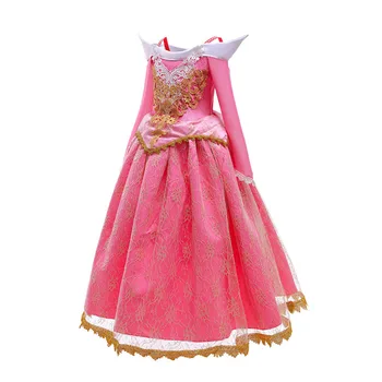  Костюм на Принцеса за Хелоуин Летни момичета Рокля Aurora Пушистое Детско парти за момичета с крикливыми розови рокли Елегантна рокля Фея Принцеса