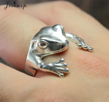  Креативен дизайн на Ретро Червен Гранат Жаба Регулируеми Пръстени Дамски Модни пръстени за животни, Жаба крастава Жаба Метално годежен пръстен Коледен подарък 2021