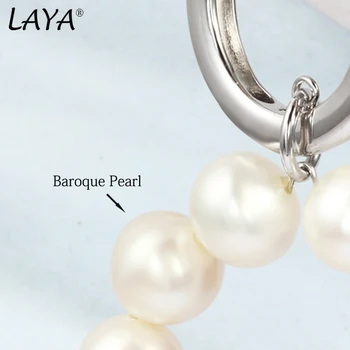  Лая 925 Сребро Нова Мода Геометричен Комплекс Барок Обици От естествени перли За жени от Пънк, Бижута, Подаръци Тенденция 2021