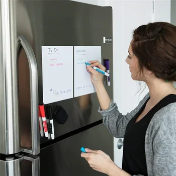  Магнитна Бяла дъска за сухо изтриване за декор на хладилника Магнит за хладилник Бележник Планер Кухненско напомняне Таблет Съобщение Маркер на дъската