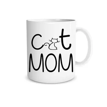  Мама Котка Любителите на котки - Забавно Котешка чаша - Чудесен подарък за Шеф, Колеги, Служители, Майки, Бащи, Братя и сестри, Баби, Дядовци