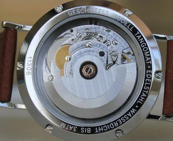  Минималистичен часовник Баухаус Със Сапфир кожена Каишка От Неръждаема Стомана Tangomat 601 Серия Автоматични Механични Часовници