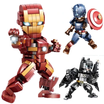  Модел на Marvel Отмъстителите, Капитан Америка, Железният Човек Градивни елементи са Съвместими Събрани Малки Частици Момче, Детска играчка за подарък