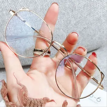  Модерен Класически очила за късогледство в метални рамки За жени с красиви кошачьими уши, Недалновидни очила, Предпазни очила за очите, Компютърни очила