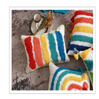  Модни Преливащи се цветове за декорация на Калъфи за възглавници в Марокански стил Цветна Калъфка за възглавница 45x45 см/30x50 см Четка, Ръчно изработени декоративни Домашни
