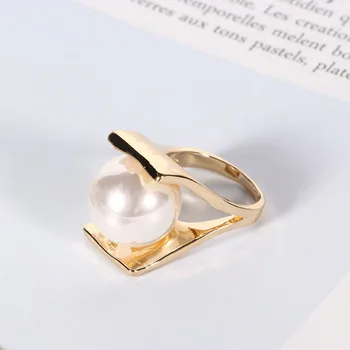  Модно Регулируема Бижу пръстен с изкуствени перли, Пръстен за жени Сватбена метален пръстен Самоличността на Подарък за Свети Валентин