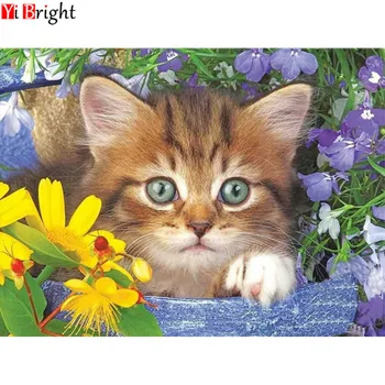  Направи си САМ 3D Диамантена Живопис кръст бод цветя икона Ръкоделие Пълна Диамантена Бродерия домашни котки картина на диамантена мозайка XY1